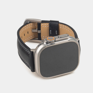 Ремешок для Apple Watch Ultra 49mm из кожи теленка, черного цвета