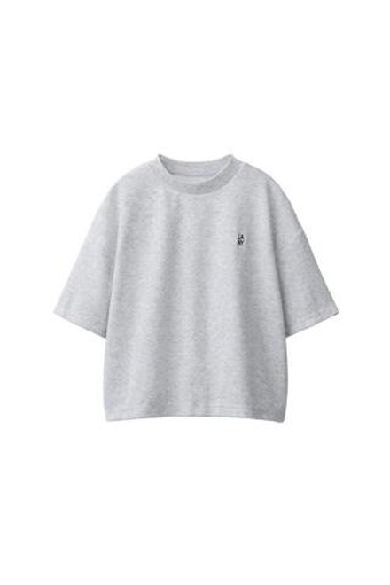 ZARA КОМПЛЕКТ ИЗ ФУТБОЛКИ И ШОРТОВ ИЗ МАХРОВОЙ ТКАНИ, СЕРЫЙ МЕЛАНЖ
