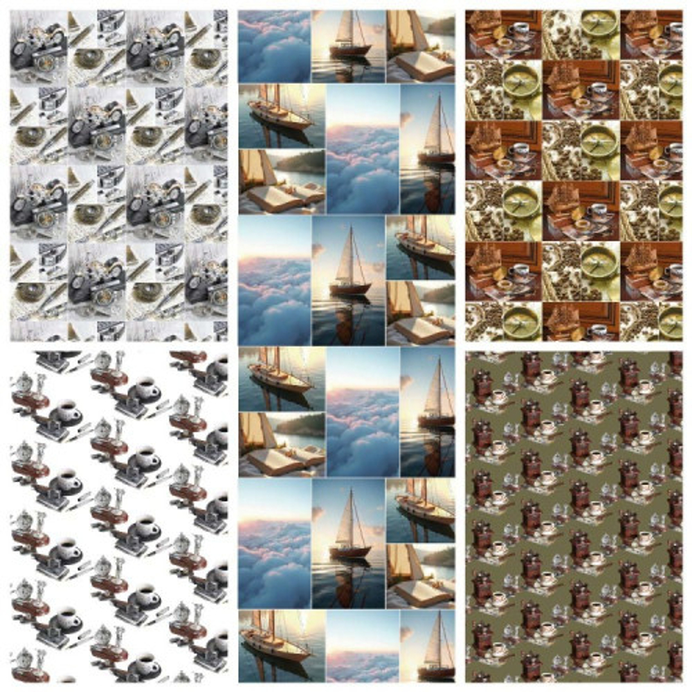 Бумага В листах 25 шт "Цветы и листья" 70 х 70 см (Микс)