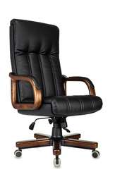 Кресло руководителя Бюрократ T-9932Walnut черный эко.кожа крестов. металл/дерево