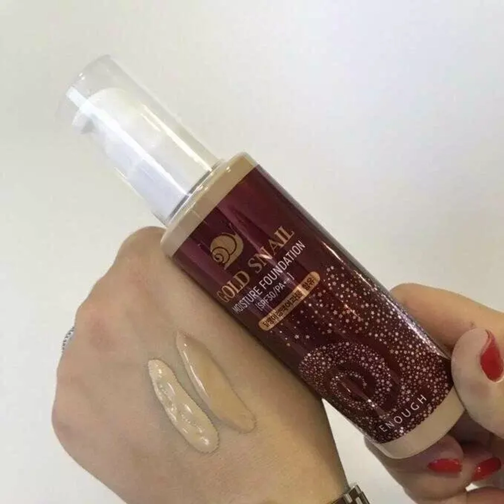 Крем тональный с муцином улитки Enough Gold snail moisture foundation SPF30 (100мл)