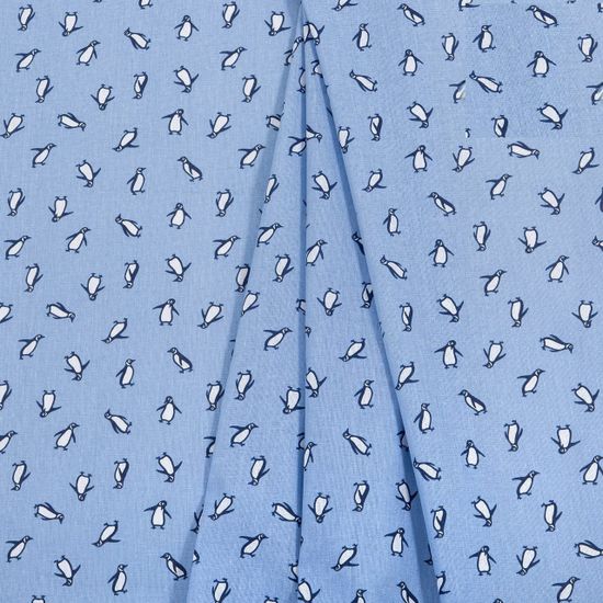Полуторный комплект детского постельного белья Пингвиния бязь