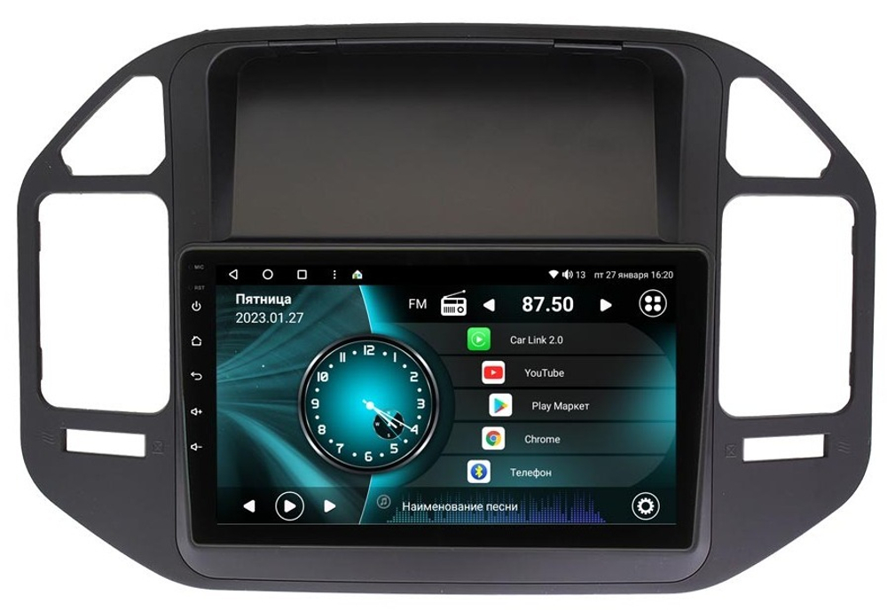 Магнитола для Mitsubishi Pajero 3, Montero 3 1999-2006 (рамка черная) - Vaycar VA47-1019 на Android 13, 8-ядер, 4G SIM-слот