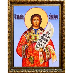Роман Сладкопевец преподобный. Икона на холсте.