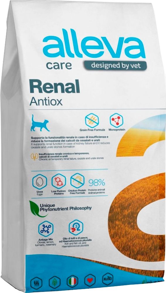 Alleva Care 1,5кг Renal Antiox Корм для кошек, диетический, для поддержания функций почек