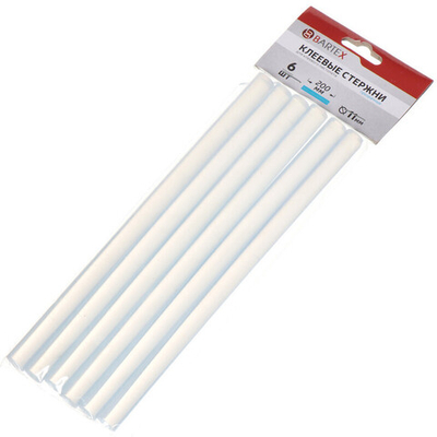 Стержни клеевые для пистолетов 6 шт, d11х200 мм, прозрач, Bartex, шт