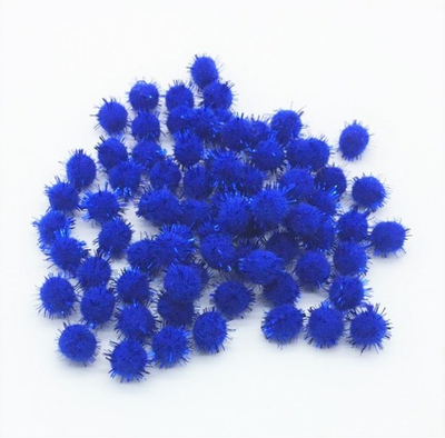 Помпоны для творчества глиттерные, ш. 1,5 см