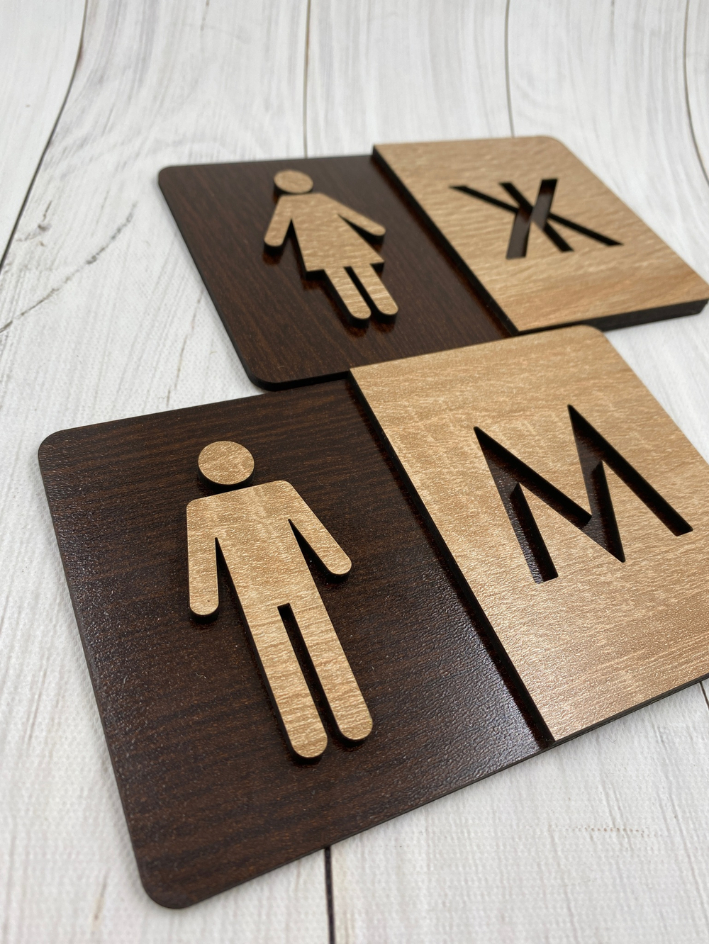 Табличка на туалет Премиум (пара М+Ж)