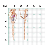 Серьги «Обольщение» с английским замком из комбинированного золота с гранатом