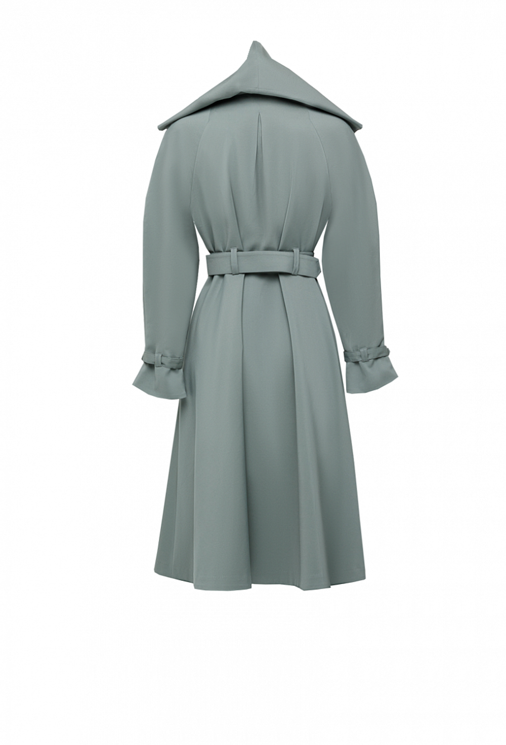 Фисташковый плащ с отстегивающимся капюшоном