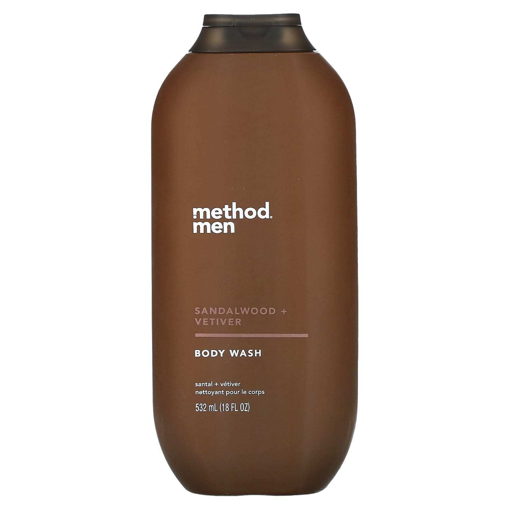 Method, Для мужчин, гель для душа, сандал и ветивер, 532 мл (18 жидк. унц.)