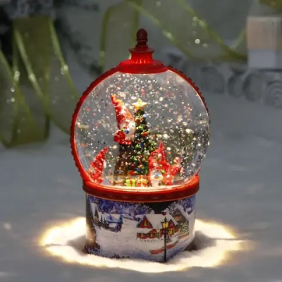 Сувенир с подсветкой «Веселая красавица» 10*10*16 см, мелодия, подсветка, эффект снегопада (работает от 3*ААА, USB)