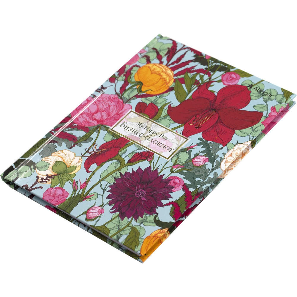 Ежедневник недатированный, А5, 7БЦ, Alingar, ламинация, 80 л., клетка, "Яркие цветы"