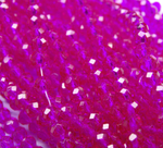 БП014НН34 Хрустальные бусины "рондель", цвет: малиновый прозрачный, 3х4 мм, кол-во: 95-100 шт.