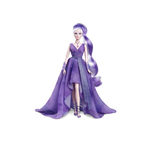 Кукла Barbie Crystal Fantasy Collection Amethyst (13 дюймов, платиновые волосы) с ожерельем из настоящего аметиста, платьем и аксессуарами, подарок для коллекционеров
