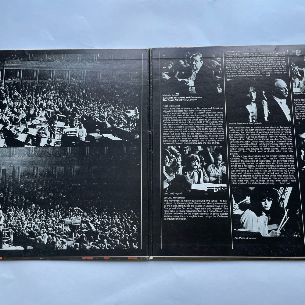 Винтажная виниловая пластинка LP Deep Purple and The Royal Philharmonic Orchestra Conducted By Malcolm Arnold, Concerto For Group And Orchestra (Япония 1971) (Без Оби) (Первый Пресс)
