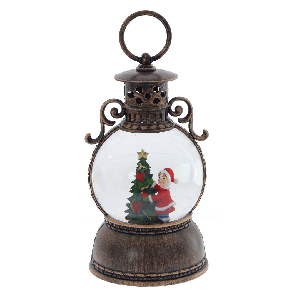 GAEM Изделие декоративное "Фонарь" (подсветка, муз, вьюга, 3хААА, н/п + USB), D 10 см, L11 W11 H24 см