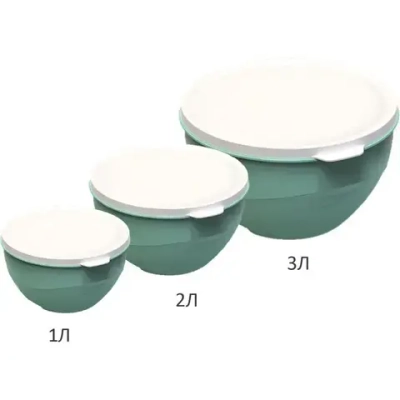 НАБОР МИСОК 3шт.1л+2л+ 3л Line DUO (комплект 8 шт)