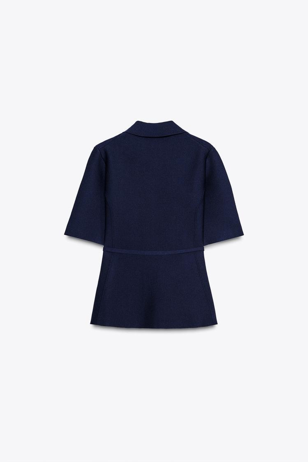 ZARA ОДНОТОННЫЙ КАРДИГАН С РЕМНЕМ, ЧЕРНИЛЬНО-СИНИЙ