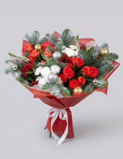 Букет «Зимний сон» с датской елью натуральной