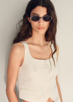 Костюмный жилет из смесового льна