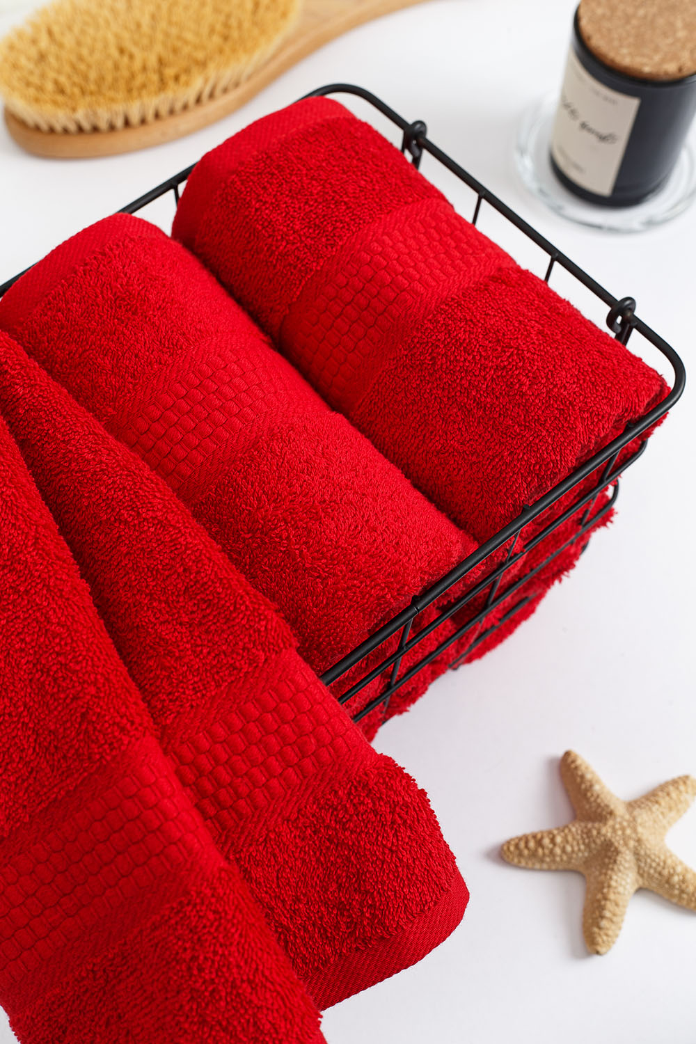 Полотенце махровое, г/к, 100х150, арт. 100-150 BS, 400 гр/м2, цвет: 109-красный,