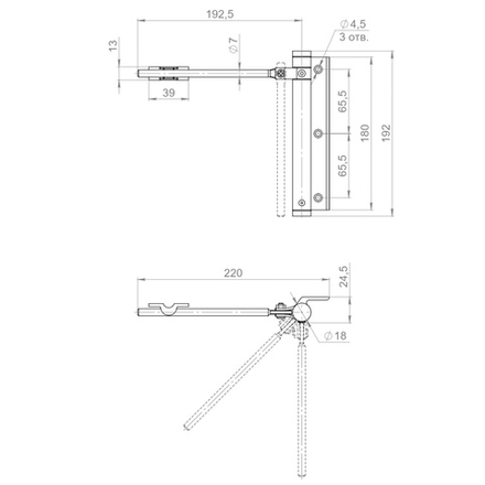 Доводчик дверной пружинный SDC1040 BК 40кг (коричневый) Punto (63059)