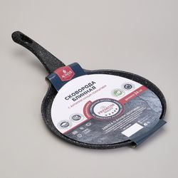 СКОВОРОДА БЛИННАЯ AGNESS С АНТИПРИГАРНЫМ ПОКРЫТИЕМ "BLACK MARBLE", 24Х2СМ, ИНДУКЦИОННОЕ ДНО