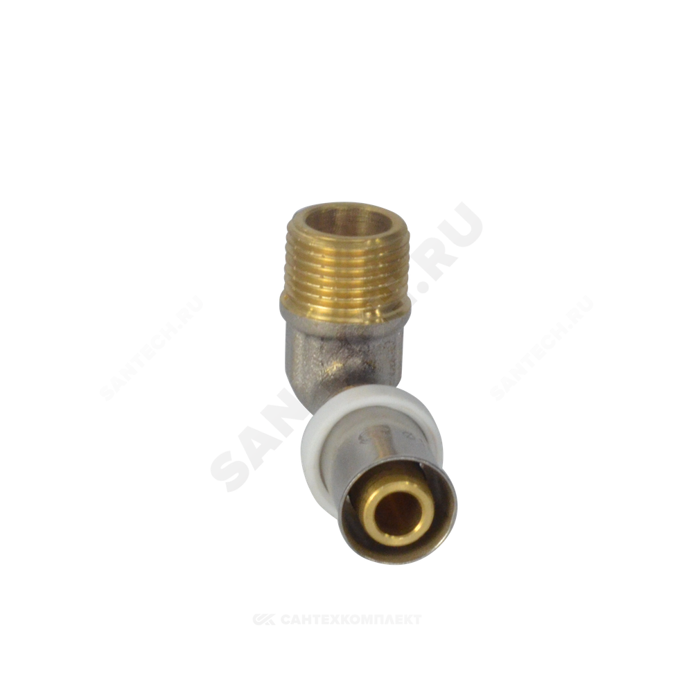 Угольник МП латунь никель пресс Дн 20х1/2"х90гр НР ГОСТ 32415-2013 8006 Aquasfera 8006-03