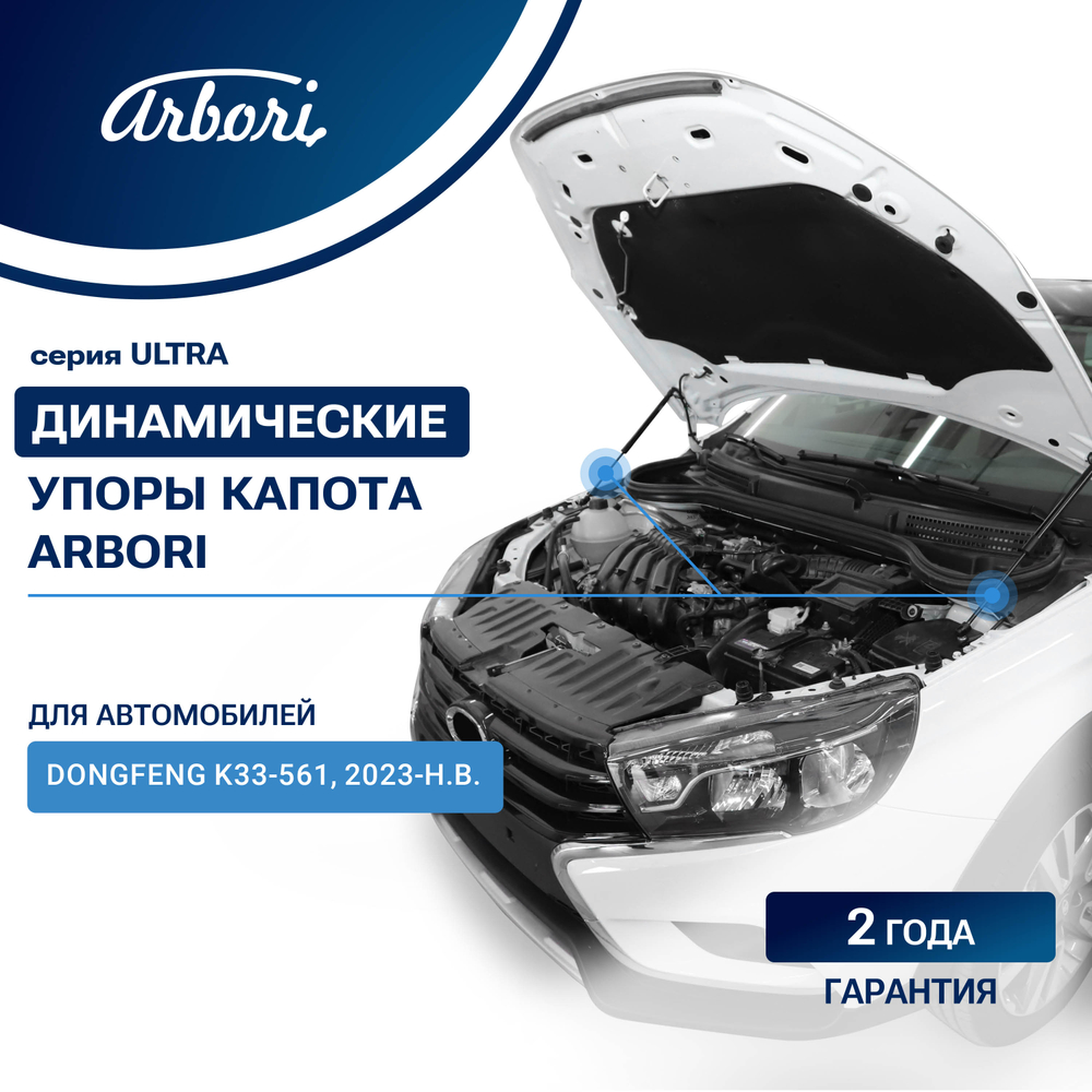 Упоры капота для DongFeng K33-561, 2023-, к-т 2 шт ARBORI.HD.069103