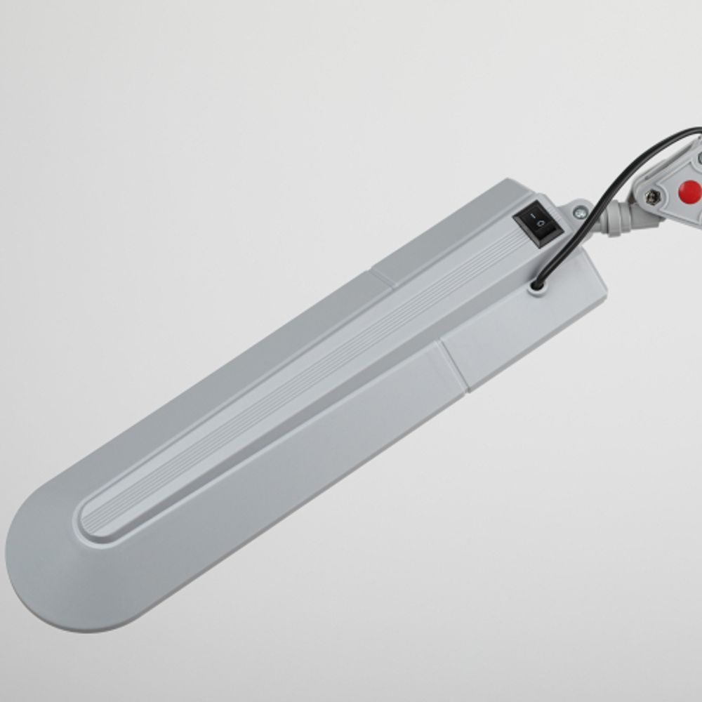 Настольный светильник ЭРА NL-201-G23-11W-GY с лампой PL на струбцине серый