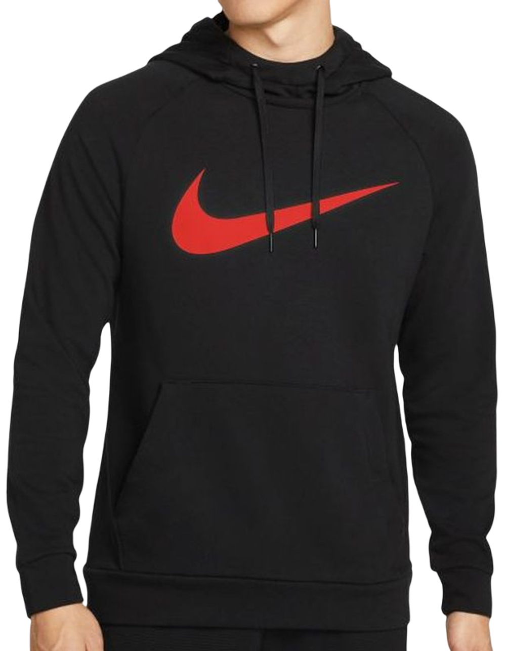 Мужская кофта теннисная Nike Dri-Fit Hoodie PO Swoosh M - black/habanero red