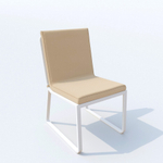 Обеденная группа Ideal Patio ДИВА ГИРА  каркас белый, стол стекло диа 110, ткань бежевая