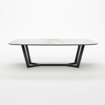 Стол овальный BENZ 200, керамика матовая, белая