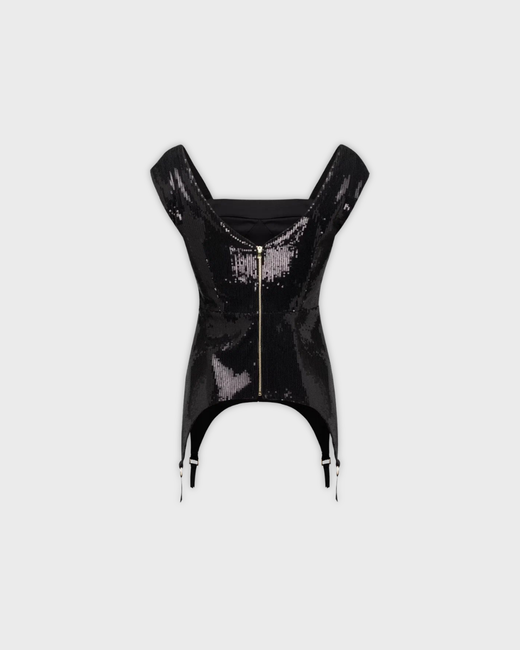 Корсаж с фигурным низом из пайеток