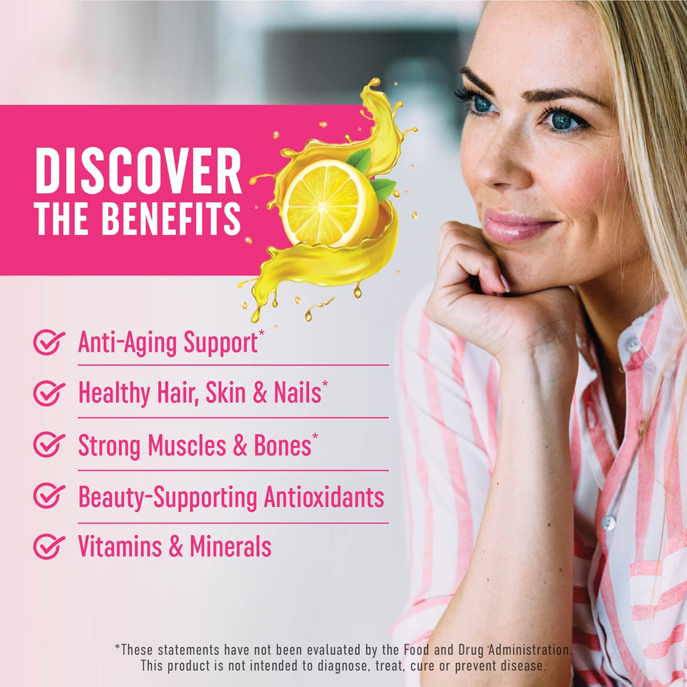 MAV Nutrition, жевательные таблетки с коллагеном и биотином, со вкусом сладкого лимона, 60 жевательных таблеток
