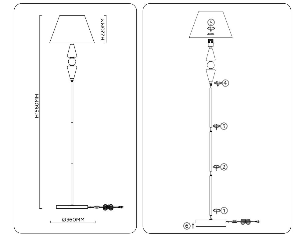 Ambrella Напольный светильник с абажуром CLASSIC LH75265