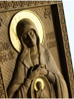 Освященная Икона Божией Матери «Помощница в родах» из дуба