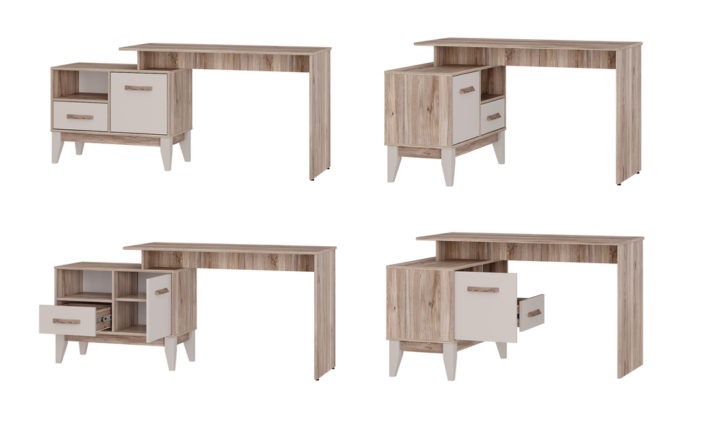 Стол письменный Скандика ПС-02 дуб смоки/кашемир