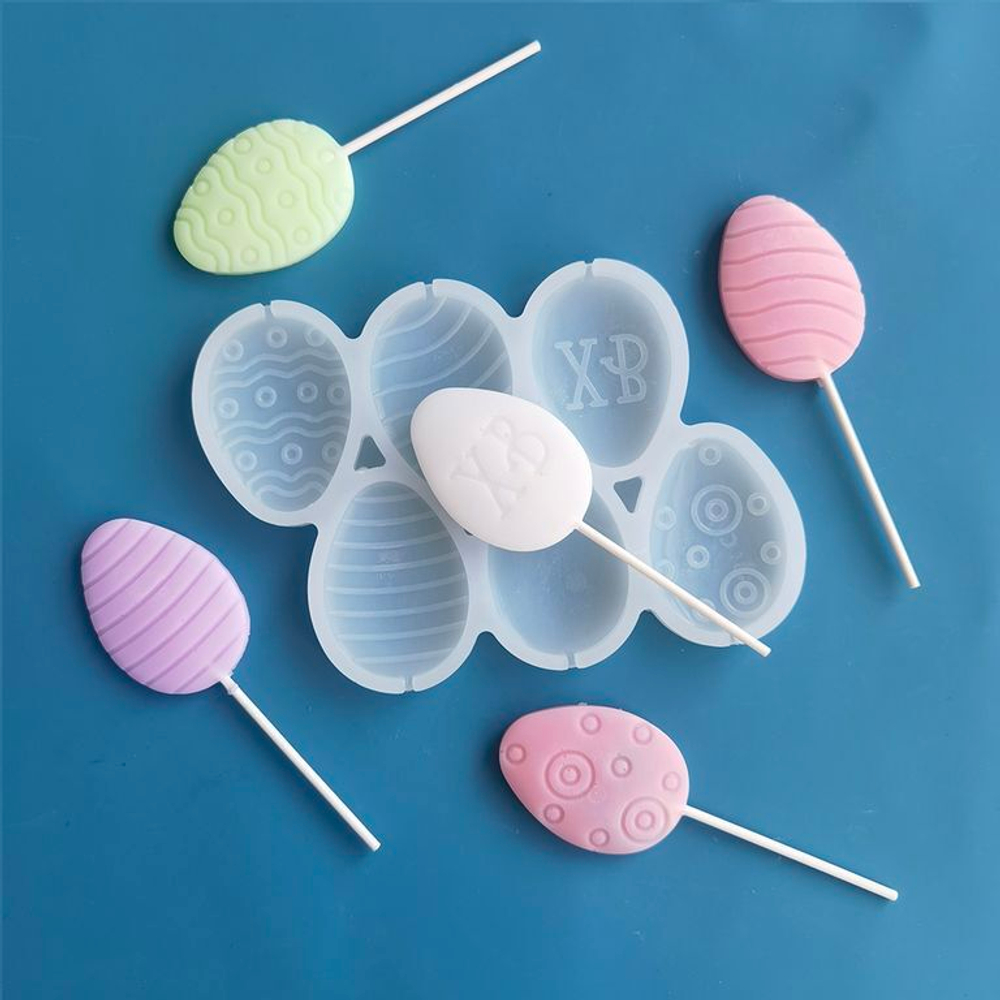 Силиконовая форма для леденцов «Пасхальные яйца 6 в 1»