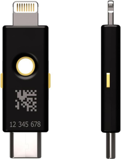 Yubico YubiKey 5Ci — Аппаратный ключ безопасности с двойным интерфейсом (Lightning + USB-C) Двухфакторная аутентификация для iOS, Android, Windows и macOS