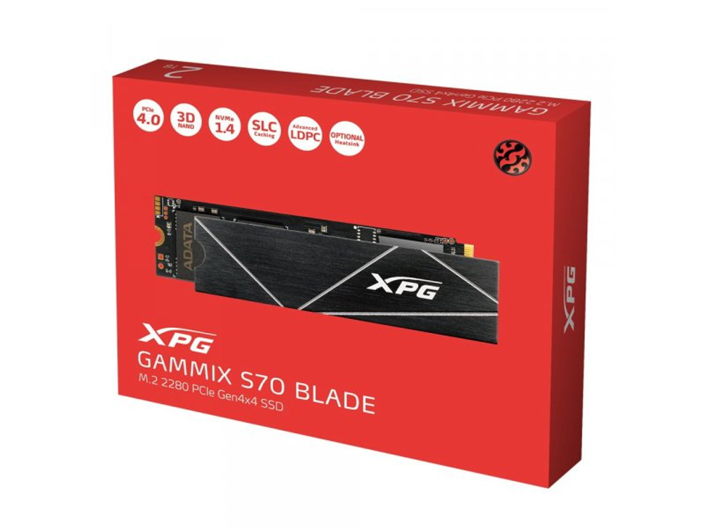 SSD накопитель ADATA XPG Gammix S70 1ТБ, M.2 2280, PCIe 4.0 x4, NVMe [AGAMMIXS70B-1T-CS]