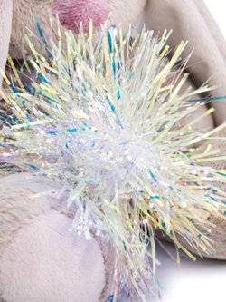 Мягкая игрушка Зайка Ми с новогодней подвеской 15 см