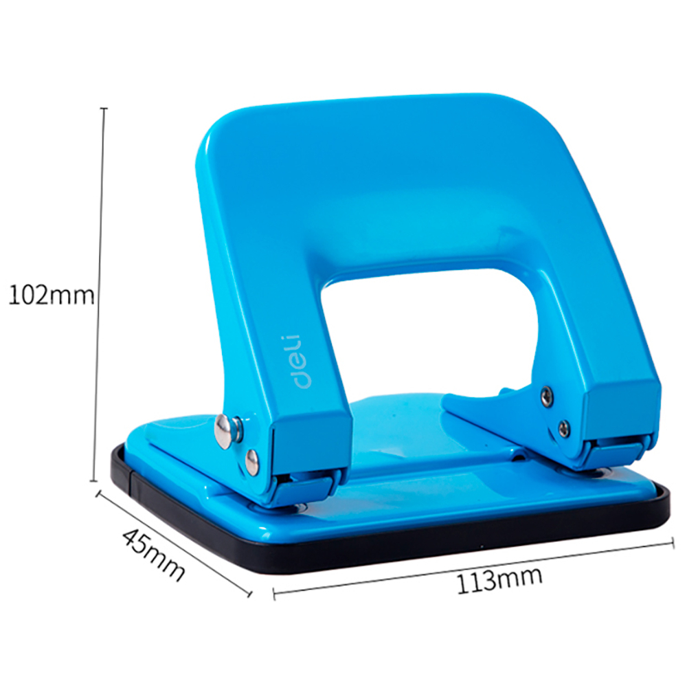 Дырокол DELI "E0137", до 20 листов, металлический корпус