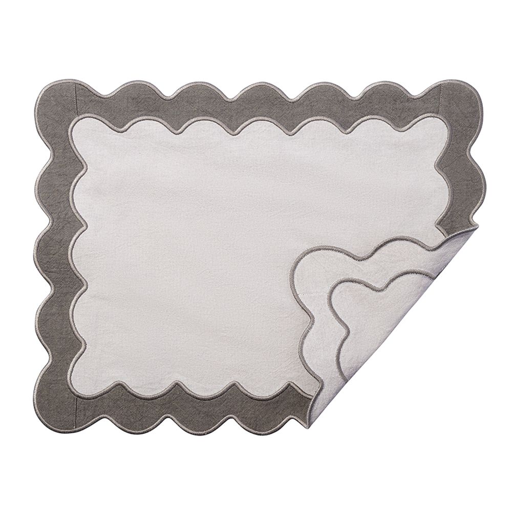 Салфетка под приборы с контрастным кантом серого цвета из коллекции Trendy Ruffles, 35х45 см