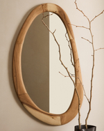 Selem Зеркало в деревянной раме с натуральной отделкой 60 x 107 см