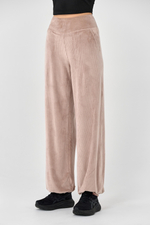 Брюки велюровые широкие с манжетами с карманами