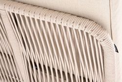 "Канны" угловой модуль плетеный из роупа, основание дуб, роуп бежевый круглый, ткань бежевая 052