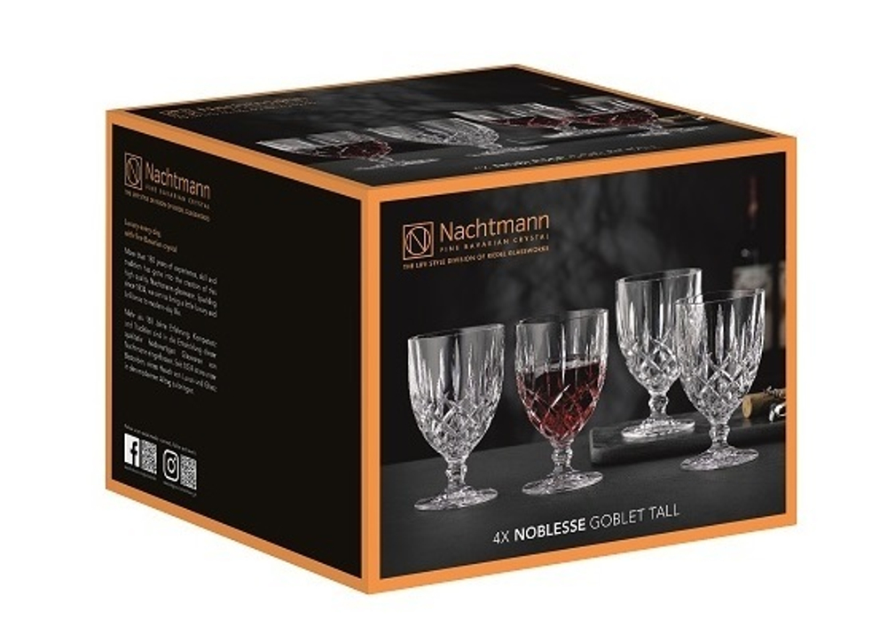 NOBLESSE - Набор фужеров 4 шт. высоких 350 мл бессвинцовый хрусталь (set 4 pcs)
