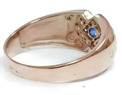 Ювелирное кольцо Эстерелла, серебро 925, с сапфиром, мужское